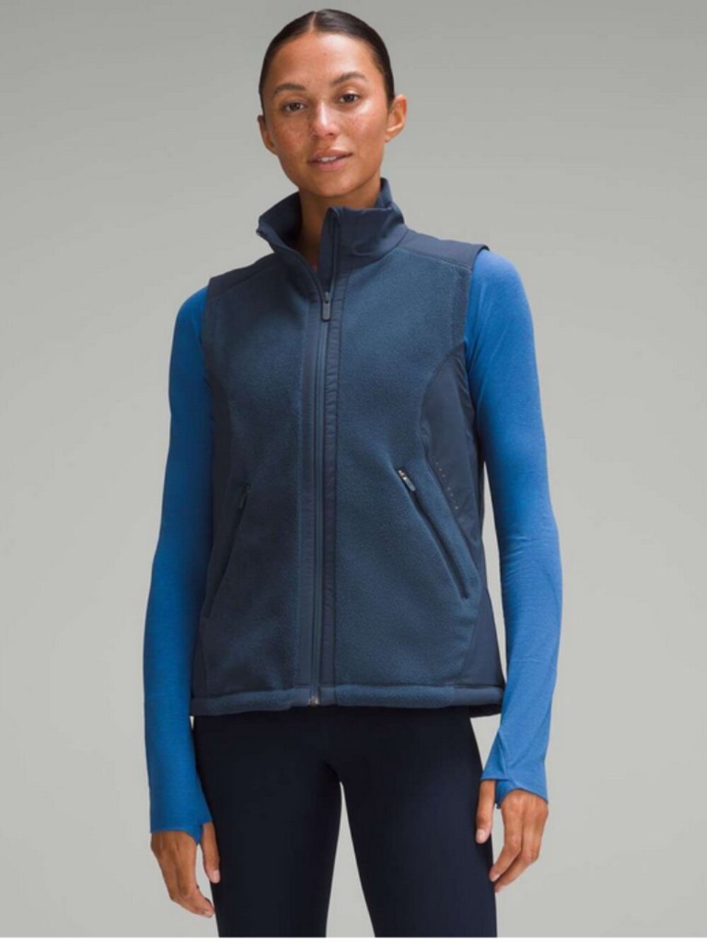 Lululemon Sz. 10 Mineral Blue Fleece-Lined Running Vest
